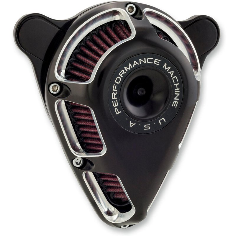 0206-2140-BM - Performance Machine Jet Air Cleaner Kit For Harley Davidson FLDE 1750 2018-2020 - Contrast Cutâ„¢/Silver