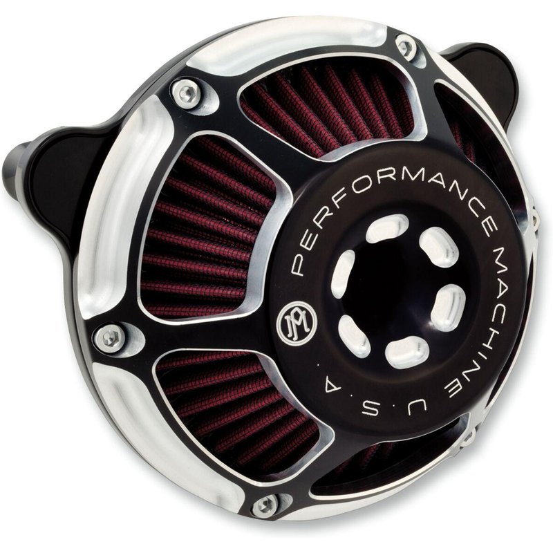 0206-2124-BM - Performance Machine Max HP Air Cleaner Kit For Indian Chieftan 111 2014-2020 - Contrast Cut™/Silver