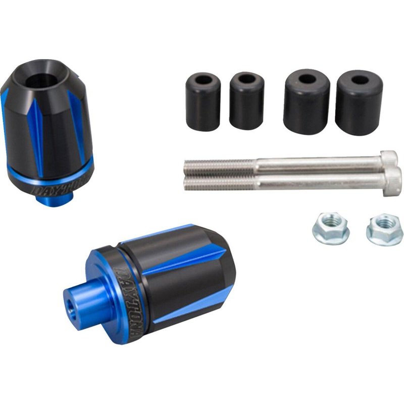 87332 - Daytona "Scratch" Handlebar Ends - Black/Blue