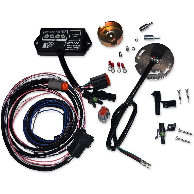 3020 - Daytona Twin TEC External Ignition Conversion Kit For Harley Davidson FL 1200 1970-1977 - Black