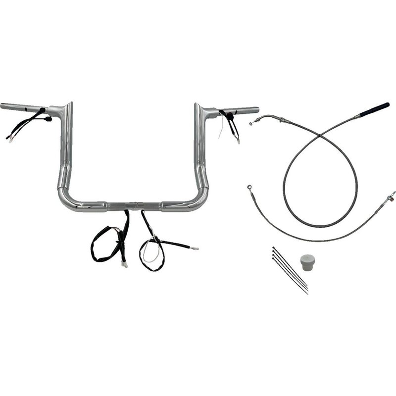 849012 - Fat Baggers Inc. 1-1/2" EZ Install Pointed Top Handlebar For Harley Davidson FLHX 1923 2024-2025 - Chrome
