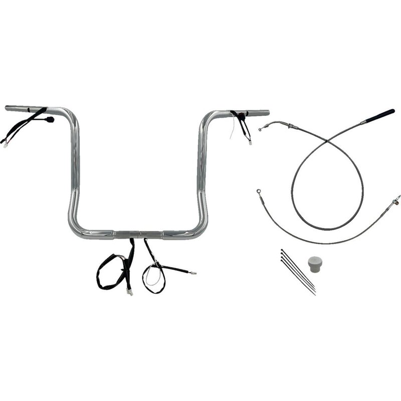 939016 - Fat Baggers Inc. 1-1/4" EZ Install Round Top Handlebar For Harley Davidson FLHX 1923 2024-2025 40.5 cm (16") - Chrome