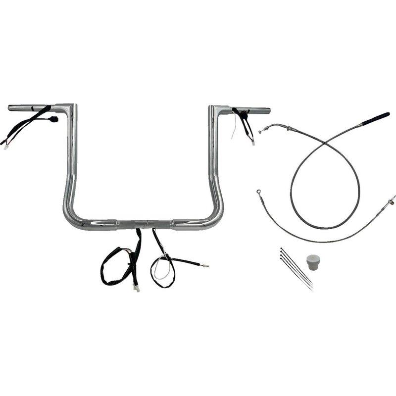 749014 - Fat Baggers Inc. 1-1/4" EZ Install Flat Top Handlebar For Harley Davidson FLHX 1923 2024-2025 - Chrome