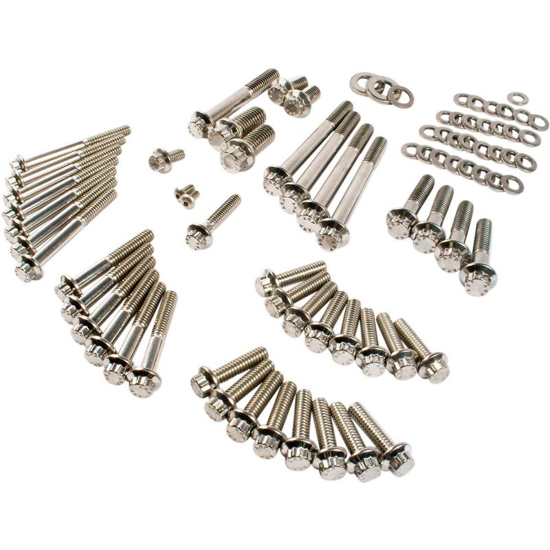 3060 - Feuling Parts 12-Point External Engine Fastener Kit For Harley Davidson XL 1200 C 2004-2019 - Silver