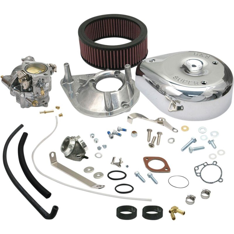 11-0404 - S&S Cycle Super E Carburettor With Manifold Kit For Harley Davidson XL 900 1957-1959 - Chrome