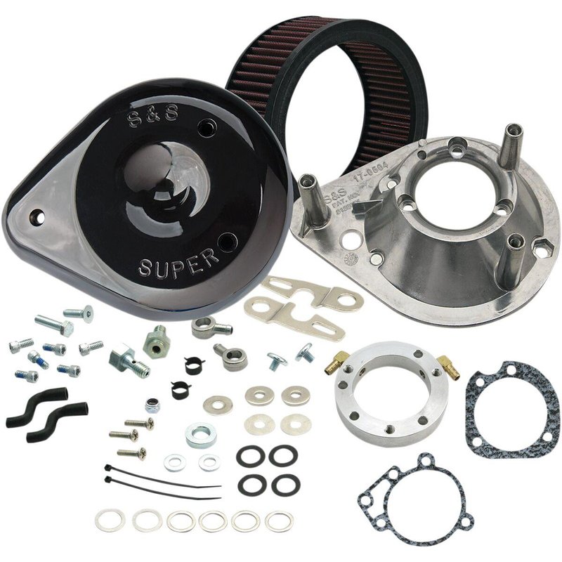 170-0182A - S&S Cycle CV Teardrop Air Cleaner Kit For Harley Davidson XL 1200 C 1996-2016 - Black