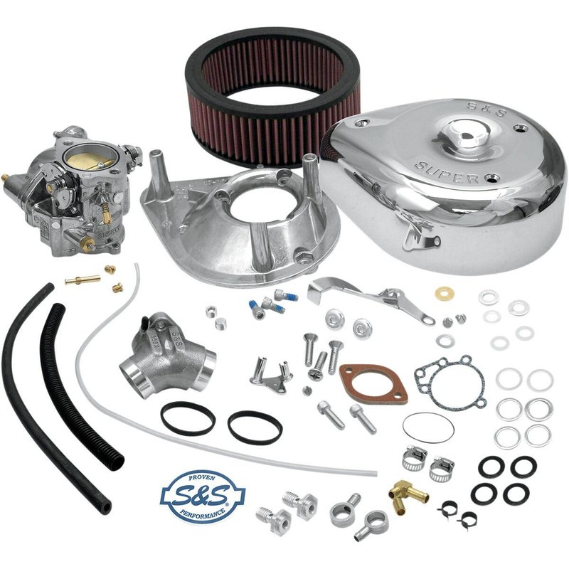 11-0409 - S&S Cycle Super E Carburettor With Manifold Kit For Harley Davidson XL 1200 C 1996-2003 - Chrome