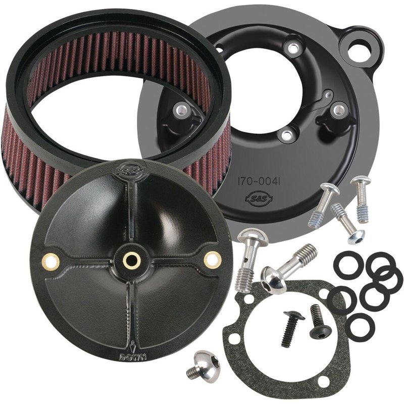 170-0093 - S&S Cycle Super Stock Stealth Air Cleaner Kit For Harley Davidson XL 1200 C 1996-2006 - Black