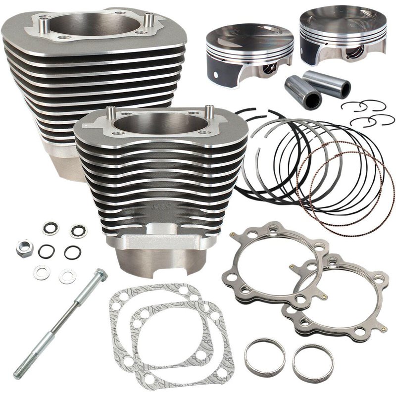 910-0469 - S&S Cycle Big Bore Cylinder Kit For Harley Davidson FLD 1690 2012-2013 - Grey