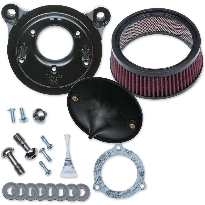 170-0301B - S&S Cycle Super Stock Stealth Air Cleaner Kit For Harley Davidson FLHR 1584 2008 - Black