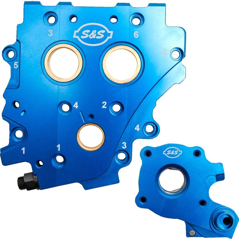 310-0732 - S&S Cycle TC3 Oil Pump & Cam Support Plate Kit For Harley Davidson FLD 1690 2012-2013 - Blue