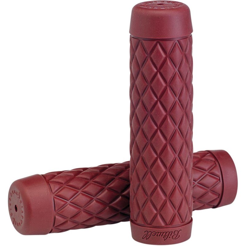 6705-0378 - Biltwell Torker Closed End Grips - Oxblood