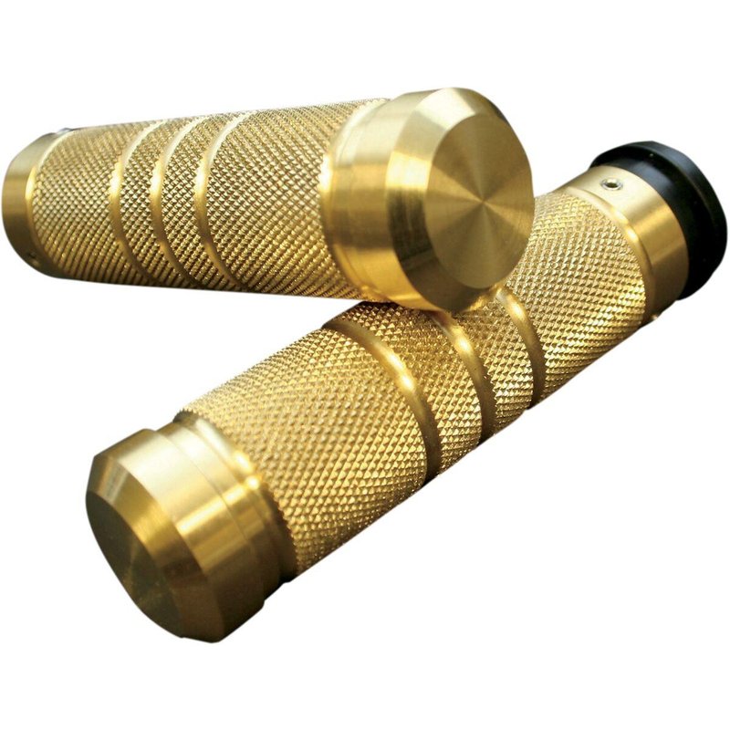 GR101-KG5 - Accutronix Knurled Grooved Custom Grips For Harley Davidson FLDE 1750 2018-2020 Diamond Knurled/Grooved - Polished