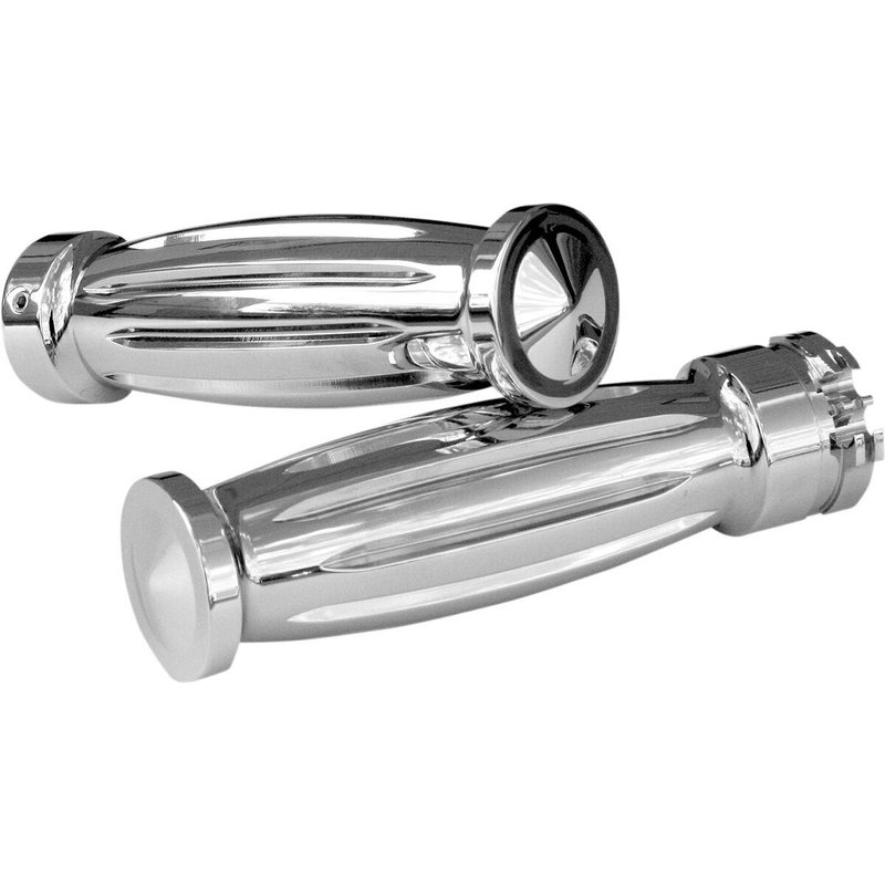 GR100-IC - Accutronix Custom Grips For Harley Davidson FLD 1690 2012-2013 Diamond Cable - Chrome