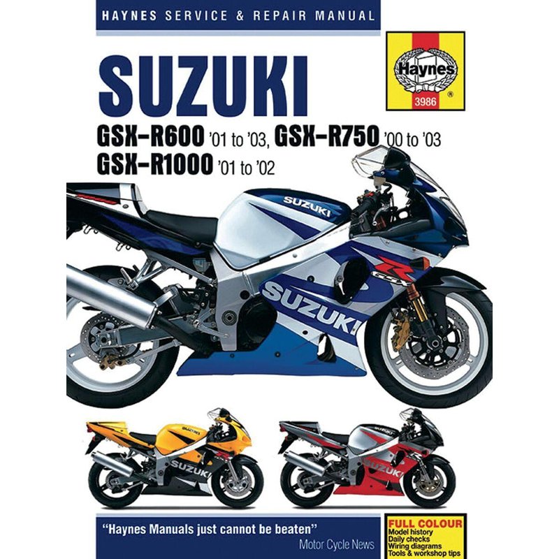 9781785212734 - Haynes Repair Manual For Suzuki GSX-R 1000 2001-2002