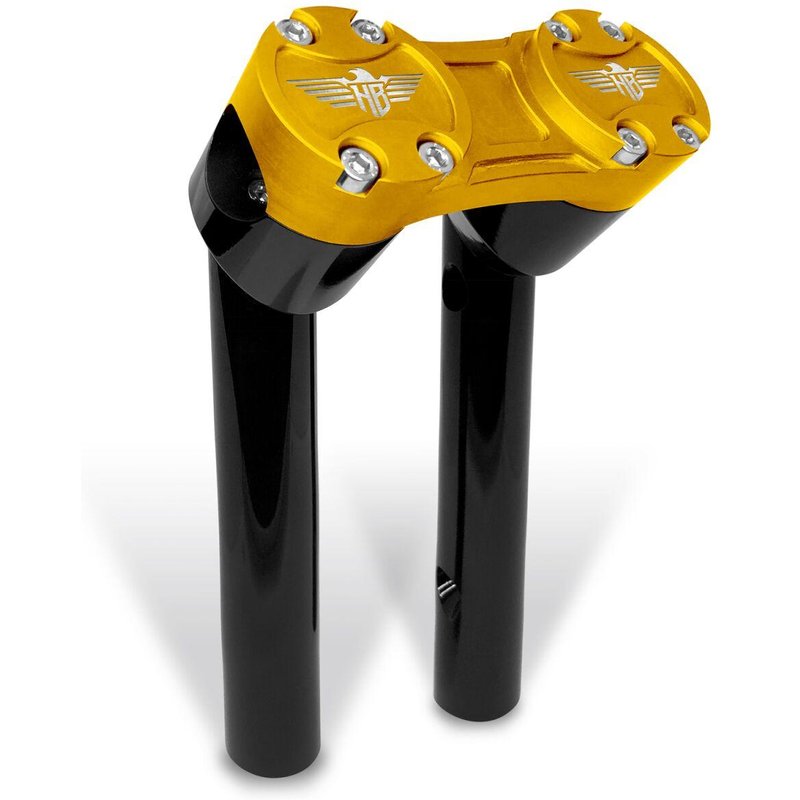 HB-RPB1-6-BG - Heinz Bikes Clubstyle Pullback Riser For Harley Davidson FLD 1690 2012-2013 15 cm (6") - Black/Gold