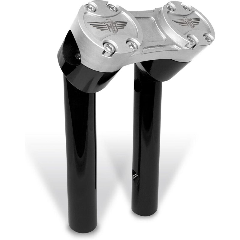 HB-RPB-6-BS - Heinz Bikes Clubstyle Pullback Riser For Harley Davidson FLD 1690 2012-2013 15 cm (6") - Black/Silver