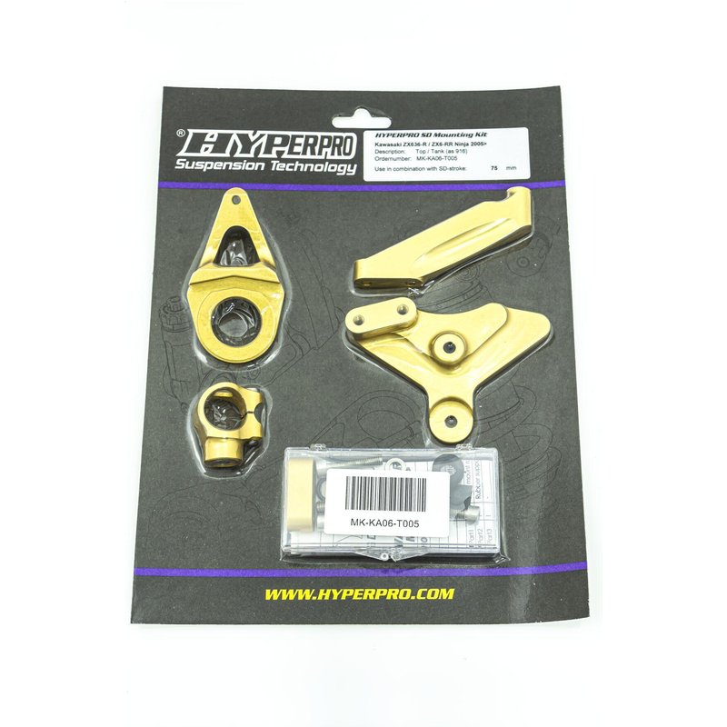 MK-KA06-T005 - Hyperpro Steering Damper Mounting Kit For Kawasaki ZX-6 R 636 2005-2006 - Gold