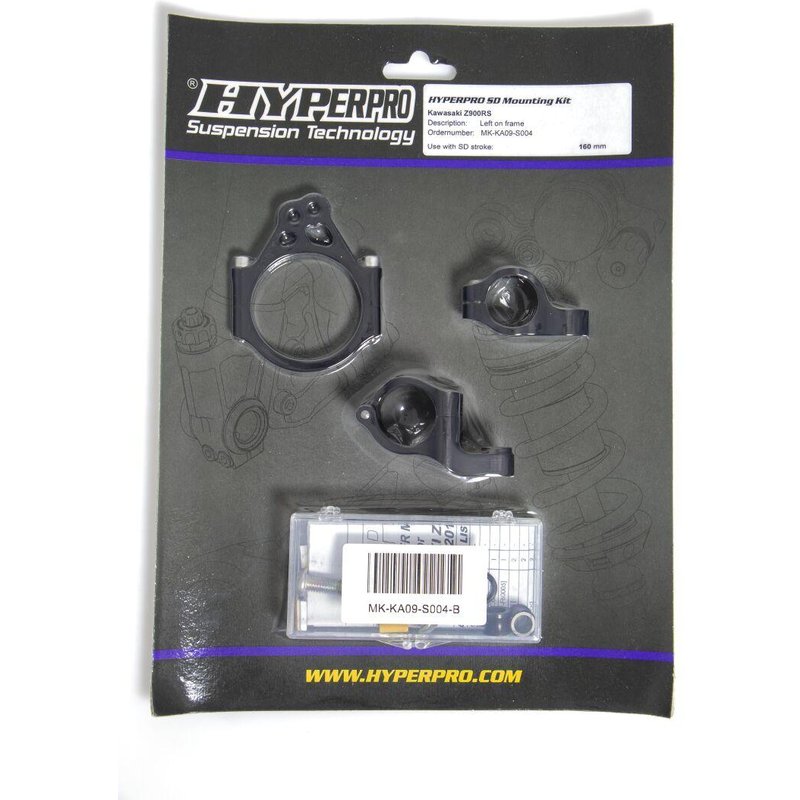 MK-KA09-S004-B - Hyperpro Steering Damper Mounting Kit For Kawasaki Z 900 RS 2018-2024 - Black