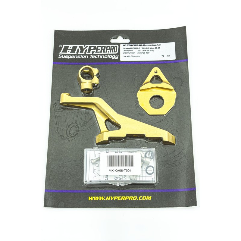 MK-KA06-T004 - Hyperpro Steering Damper Mounting Kit For Kawasaki ZX-6 R 636 2003-2004 - Gold