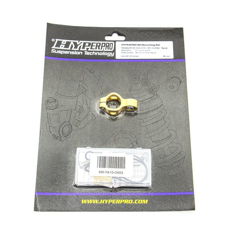 MK-YA10-O002 - Hyperpro Steering Damper Mounting Kit For Yamaha YZF-R1 1000 2004-2008 - Gold