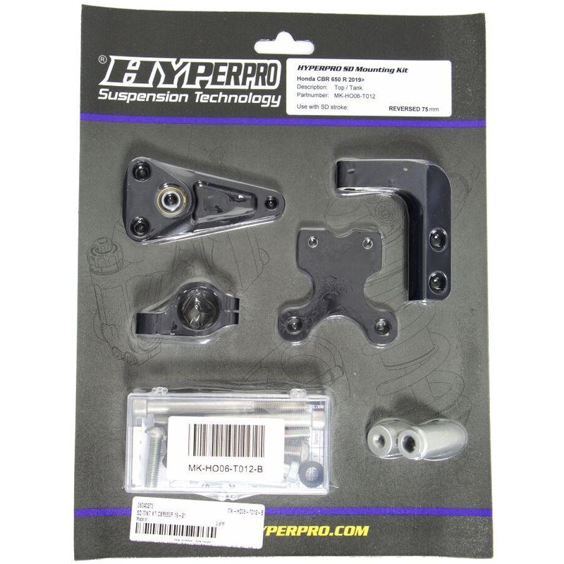 MK-HO06-T012-B - Hyperpro Steering Damper Mounting Kit For Honda CBR650R 2019-2023 - Black