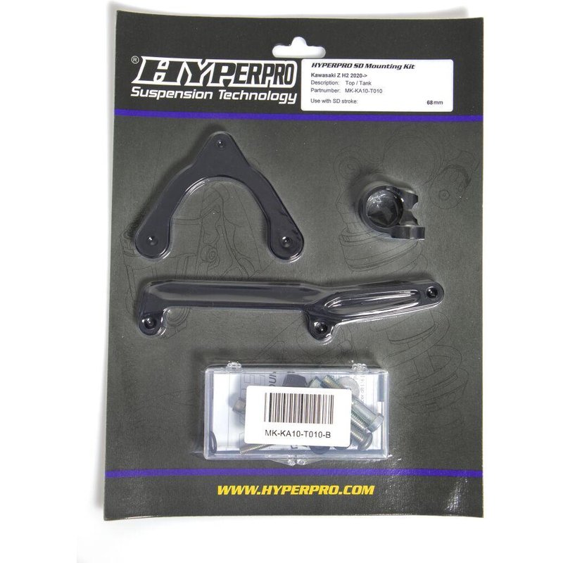 MK-KA10-T010-B - Hyperpro Steering Damper Mounting Kit For Kawasaki Z H2 1000 2020-2021 - Black