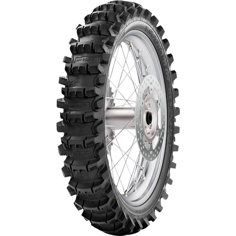 4294000 - Pirelli Scorpion MX Soft Rear Tyre Blackwall 65M 120/80-18"