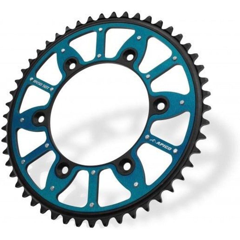 Apico Xtreme Alloy/Steel Rear Sprocket - Yamaha YZ 125/250 & YZF 250/450 1999-2023 - Blue/48T