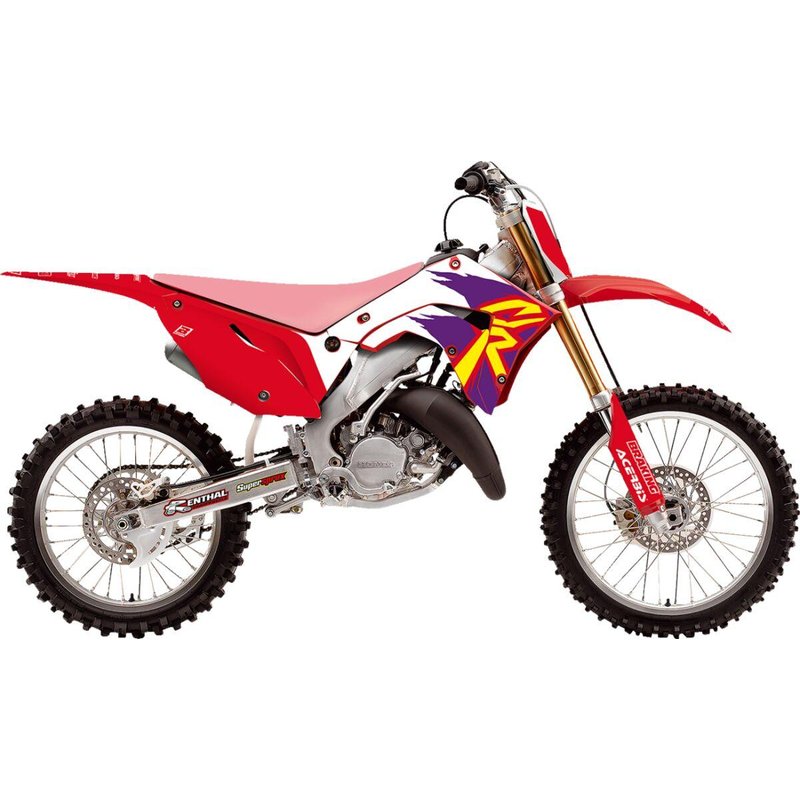 2147AA - Blackbird Retro Graphics Kit For Honda CR125 2002-2007 - Red/White/Yellow