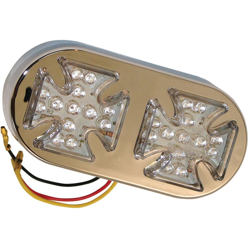 Bike It Twin Maltese Cross LED Rear Light With Clear Lens