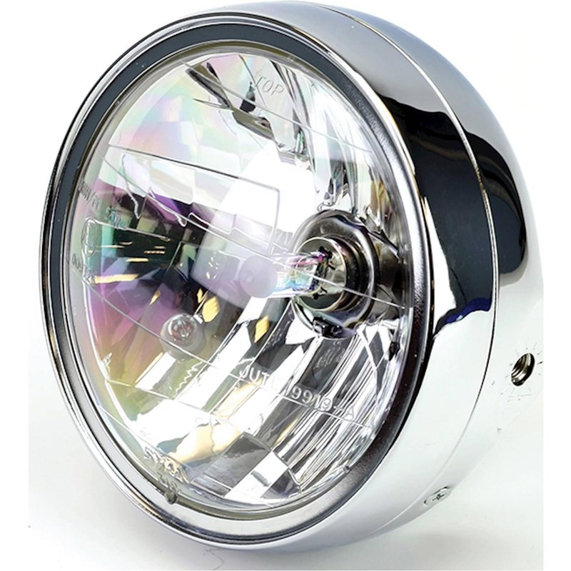 Bike It Universal 7" E-Marked Right Dip HS1 35/35W Headlight - Chrome