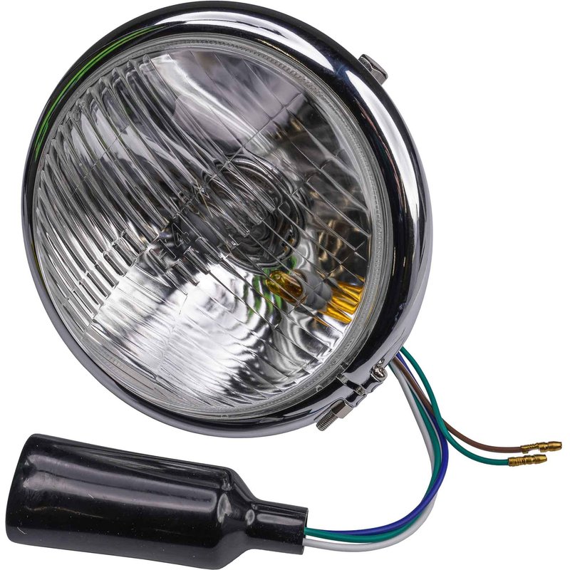 Bike It Universal Bates Style 5 3/4" Side Mount Left Dip Headlight - Chrome