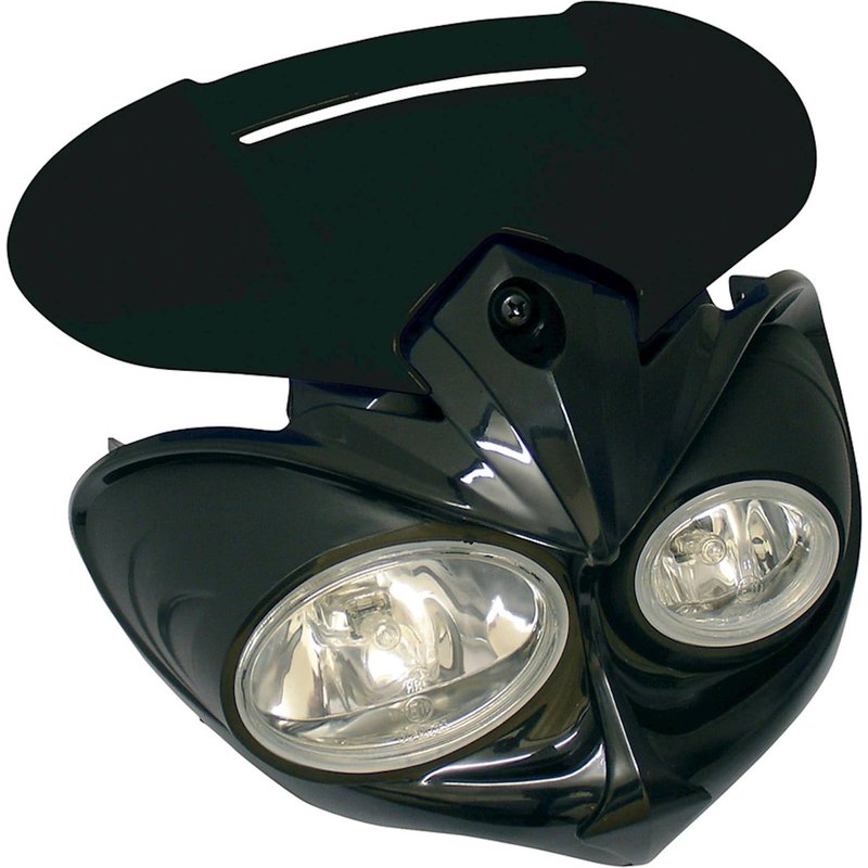 Bike It Falcon H3-12V-55W Fairing Headlight - Black/Black