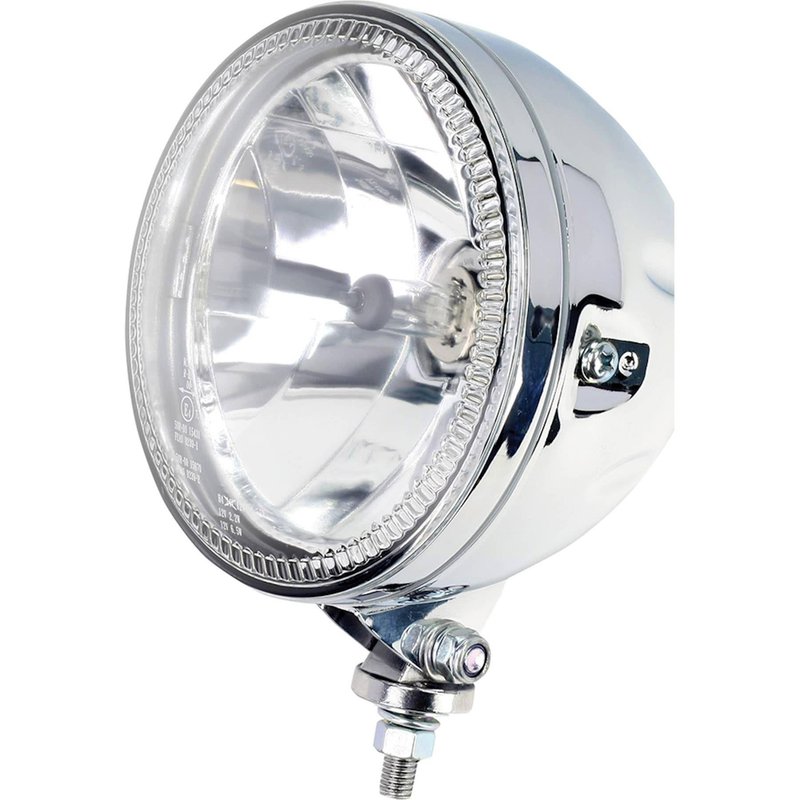 Bike It Universal 5 3/4" Halo Bottom Mount H4 12V 60/55W Headlight - High Chrome