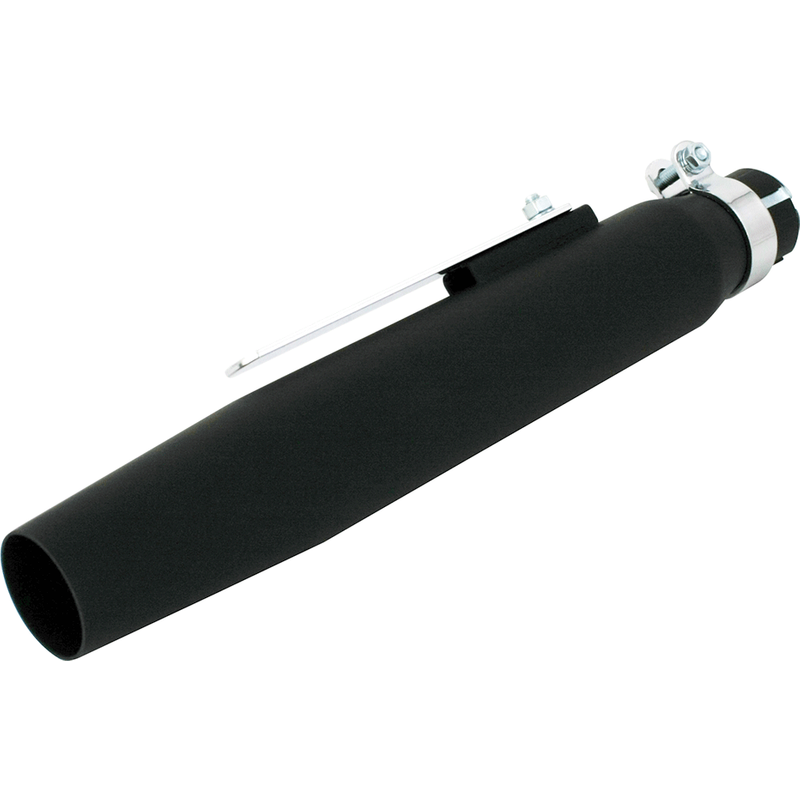 Bike It Universal 15" Tapered Silencer With Clamp & Single Reducer - Matt Black