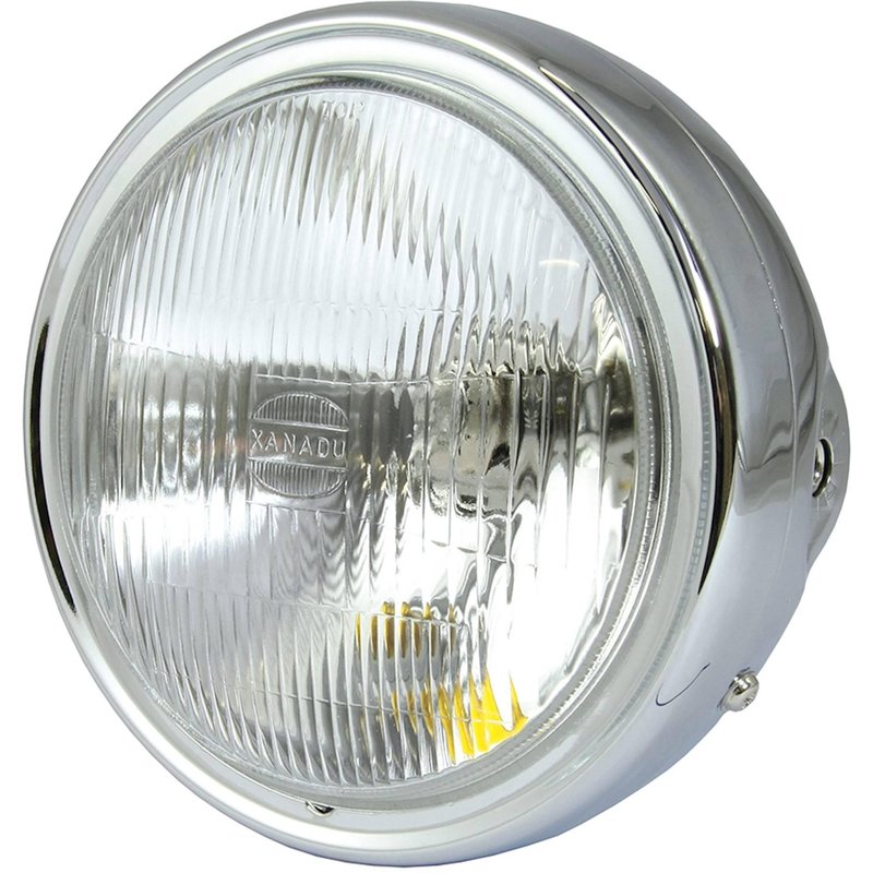 Bike It Chrome Single Beam H4 12V 60/55W Headlight With 7" Diameter