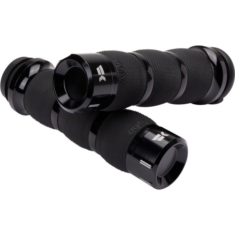500190 - Khrome Werks Klassic 3-Ring Grips For Harley Davidson FLFBS 1868 2024 - Black