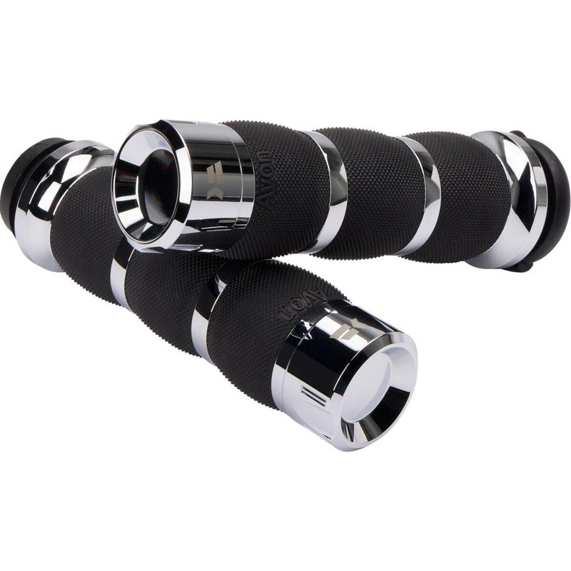 500195 - Khrome Werks Klassic 3-Ring Grips For Harley Davidson FLFBS 1868 2024 - Chrome