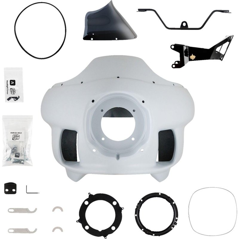 KWB-01-0001 - Klock Werks FXRP-Style Fairing Kit For Harley Davidson FLHRCI 1450 EFI 2000-2001 - Black/Powder-Primed/White