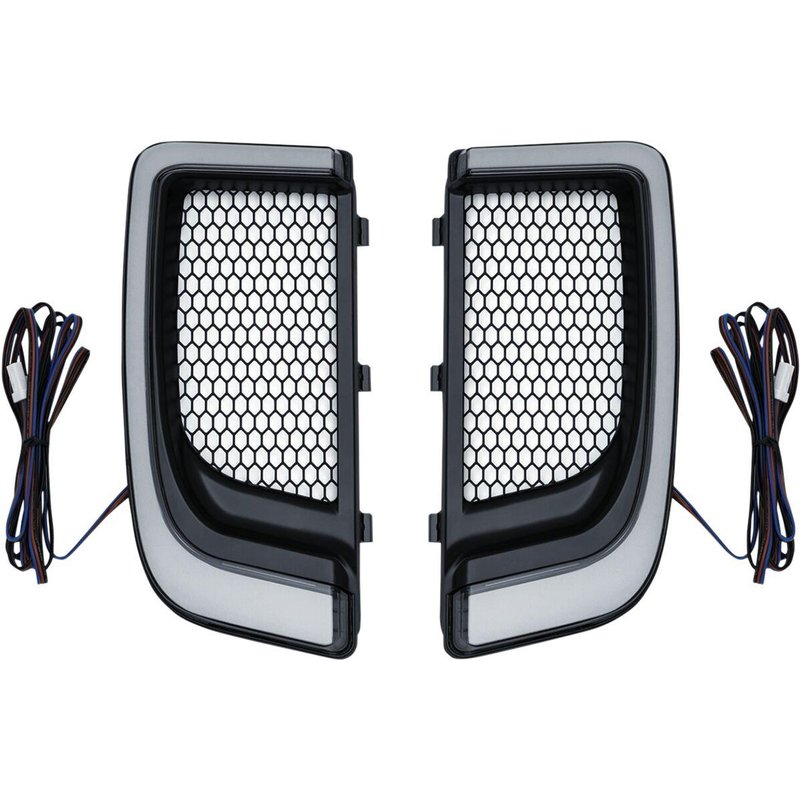 KUR5064 - Kuryakyn Tracer LED Fairing Lower Grill Inserts For Harley Davidson FLHTCU 1690 2014 Black/Clear