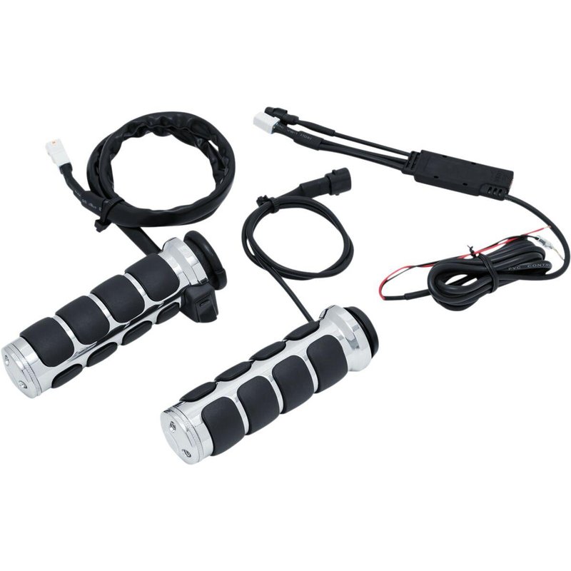 KUR6470 - Kuryakyn Heated ISO Grips For 1" Bars For Harley Davidson FLDE 1750 2018 - Chrome