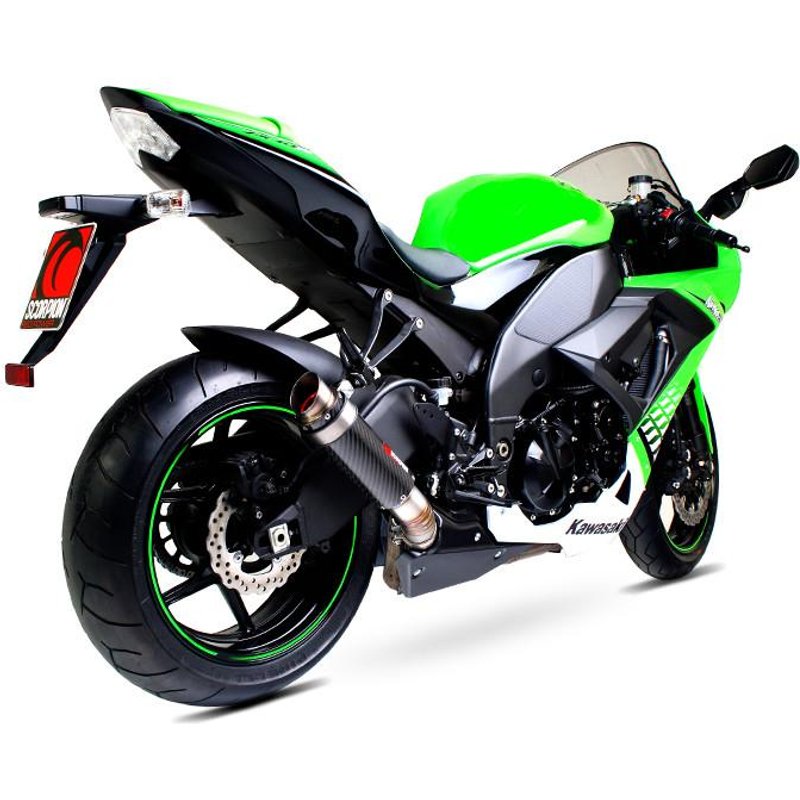 KA1000CEM - Scorpion RP-1 GP Carbon Round Exhaust - Kawasaki ZX10 R 2008 - 2010