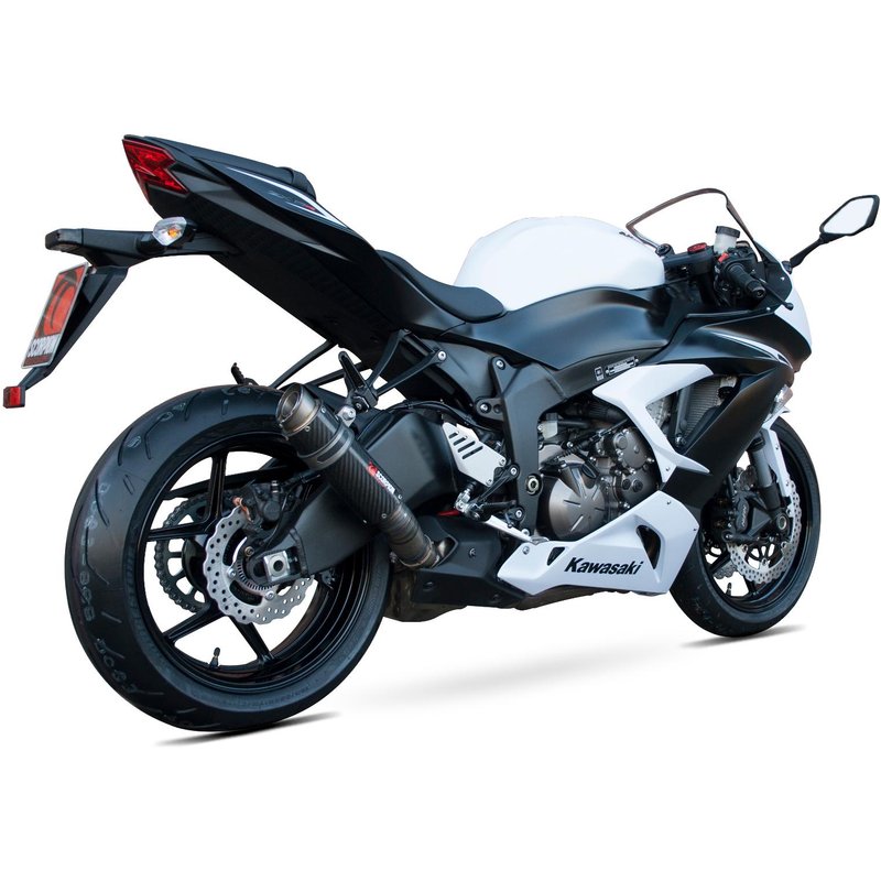 KA1003CEM - Scorpion RP-1 GP Carbon Round Exhaust - Kawasaki ZX-6R 2013 - 2019