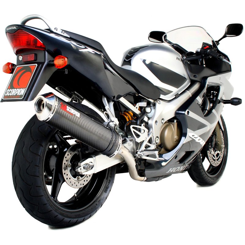 EHA73CEO - Scorpion Factory Carbon Oval Exhaust - Honda CBR 600 Fi F4i 2001 - 2008