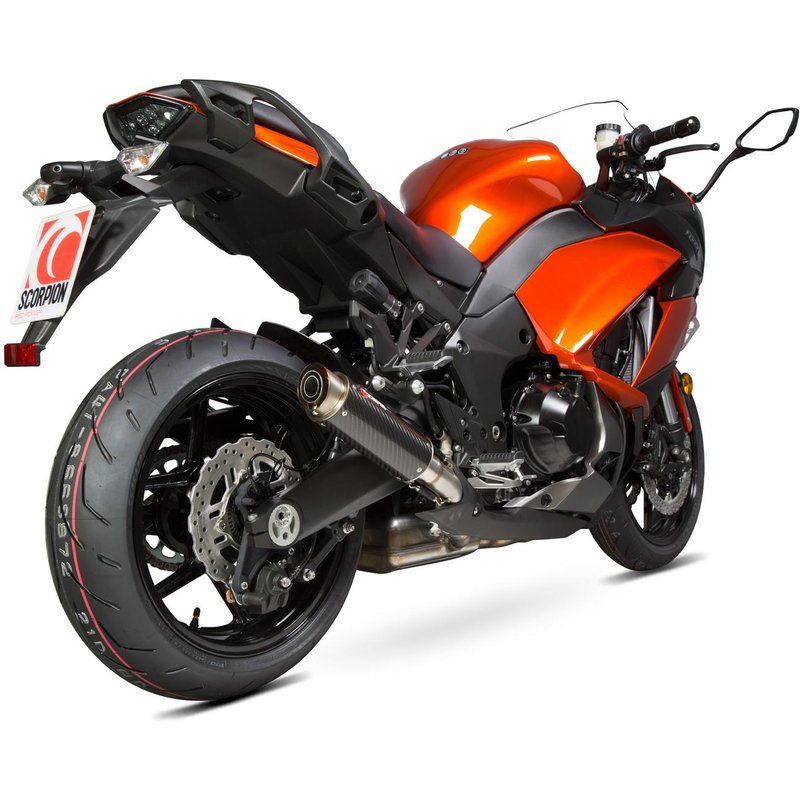 KA1014CEM - Scorpion RP-1 GP Carbon Round Exhaust - Kawasaki Z 1000 SX 2014 - 2018