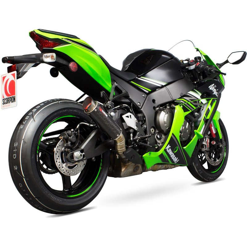 KA1012CEM - Scorpion RP-1 GP Carbon Round Exhaust - Kawasaki Ninja ZX10R 2016 - 2018