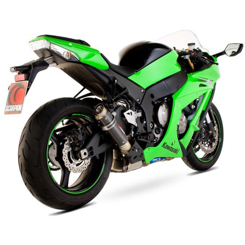 KA1002CEM - Scorpion RP-1 GP Carbon Round Exhaust - Kawasaki ZX 10R 2011 - 2015