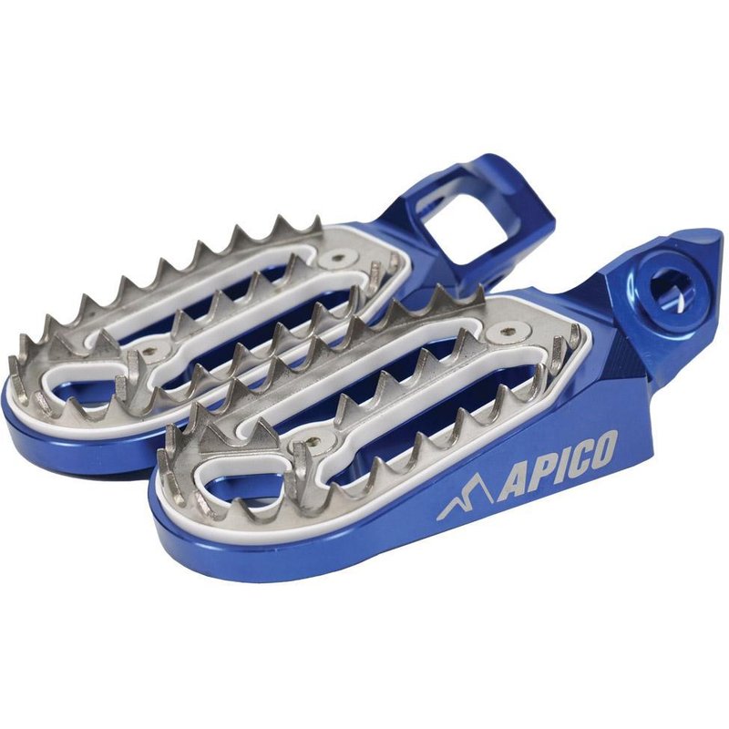 FPP PRO KTM 23 BU - Apico Pro Bite Foot Pegs For KTM/Husqvarna/Gas Gas SX/SXF/TC/FC 125-450 2023-2025, EXC/EXC-F/TE/FE 150-501 2024-2025, MC/MC-F/EC/EC-F 2024-2025 Blue