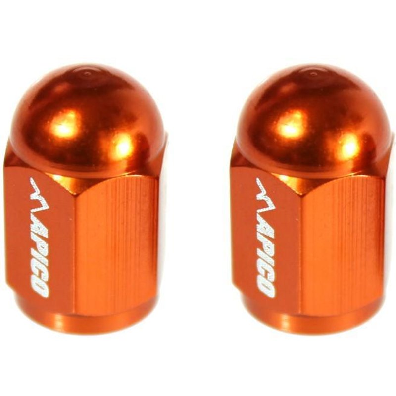 APVC CNC ORA - Apico CNC Aluminium Valve Cap 2-pack Orange